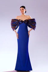 Abdo Aoude SS22 Oversized Metallic Sleeve Couture Dress