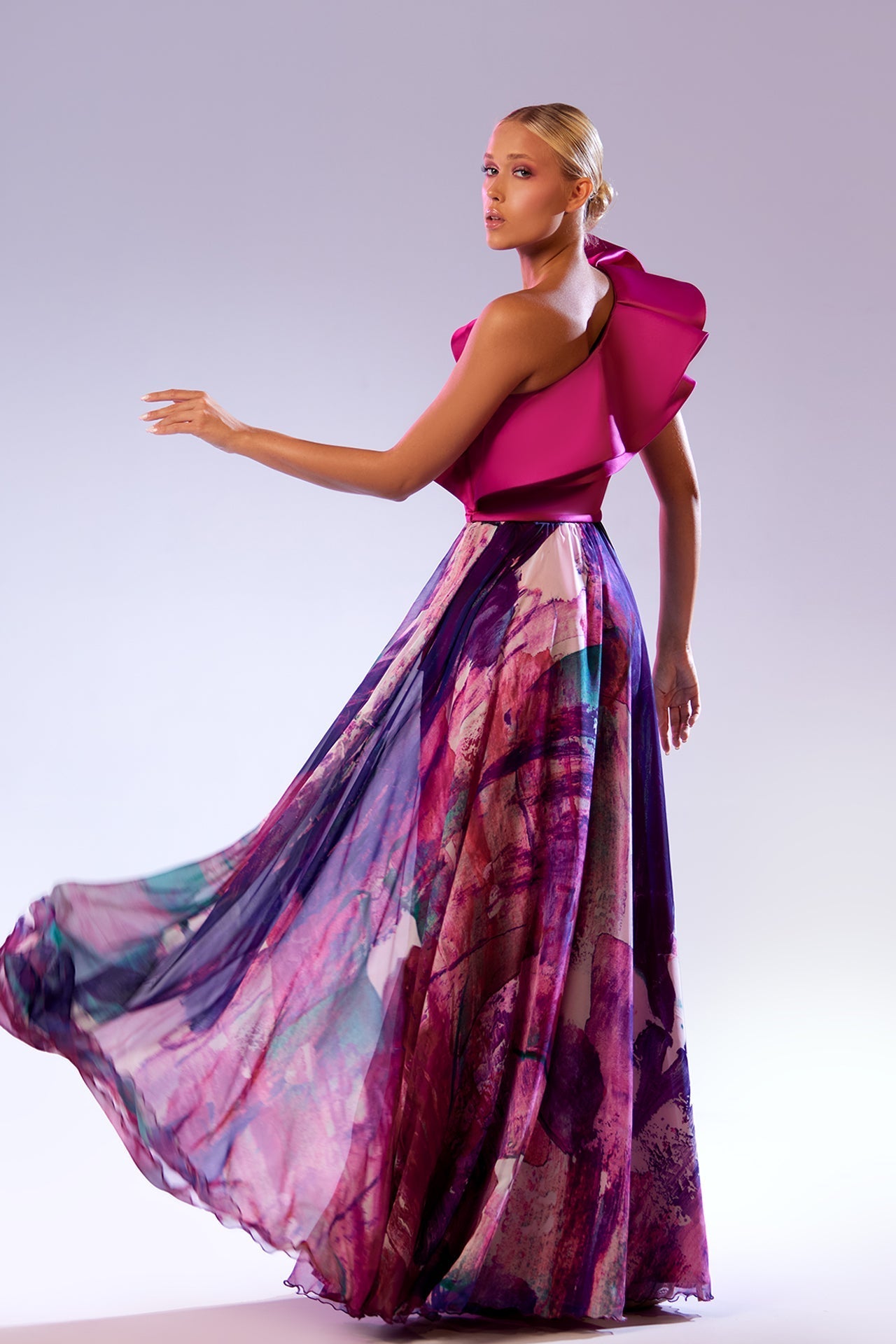 Abdo Aoude SS17 Asymmetrical One-Shoulder COUTURE Dress