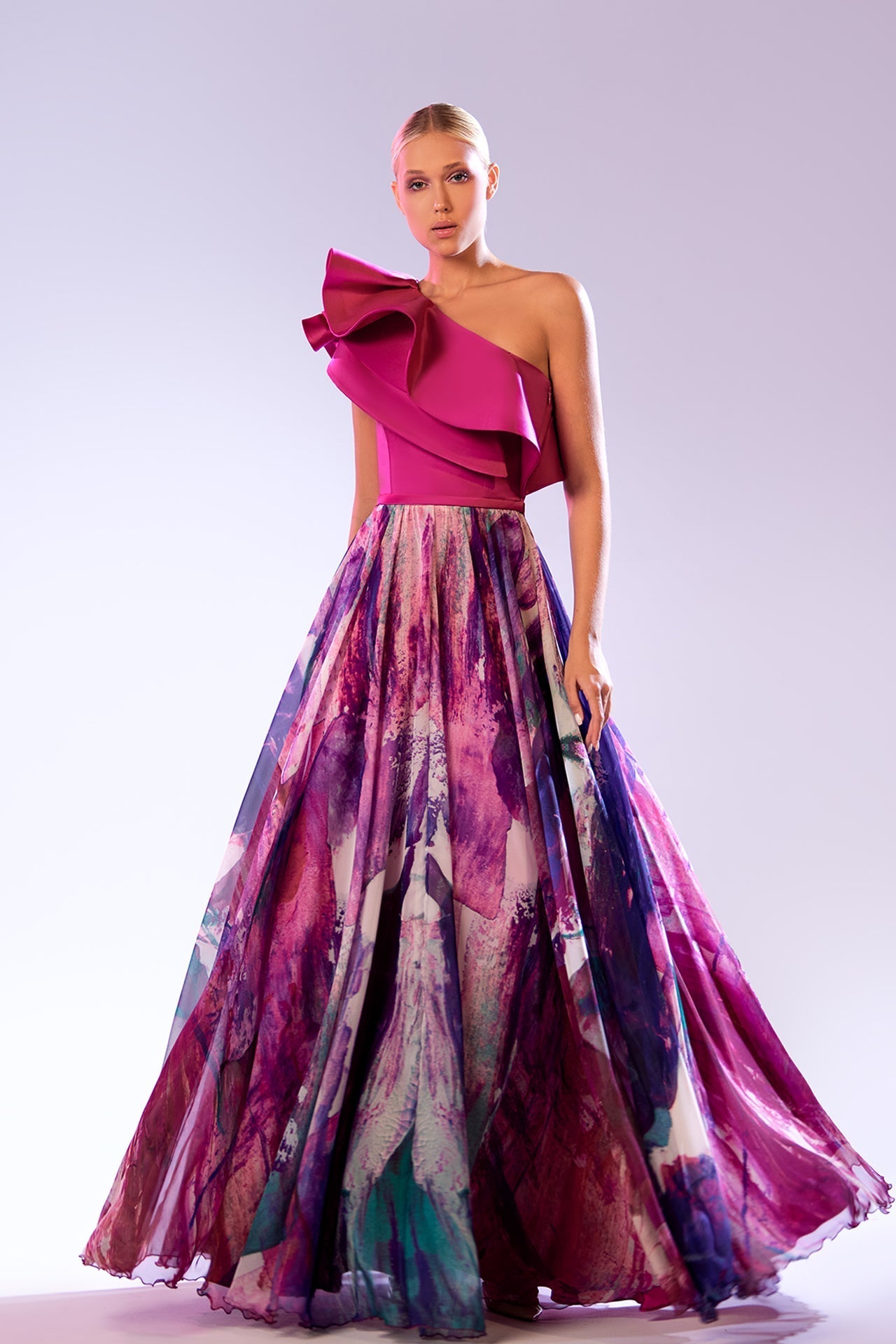 Abdo Aoude SS17 Asymmetrical One-Shoulder COUTURE Dress