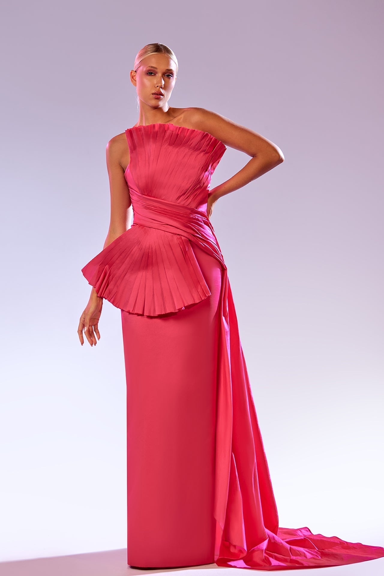 Abdo Aoude SS6 Asymmetrical Cape Couture Dress