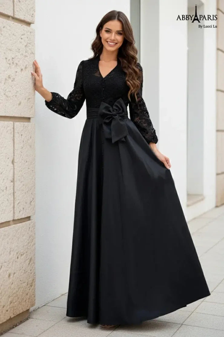 Abby Paris 96085 V-Neck Mother of the Bride Dress